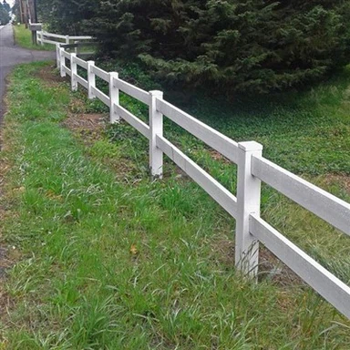 Tanca de ranxo de PVC blanc de 2 rails